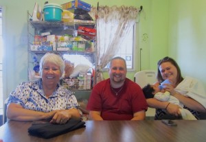Orphanage founder Jenny Navarro (left) and houseparents, Brandon and Bethany Baird.